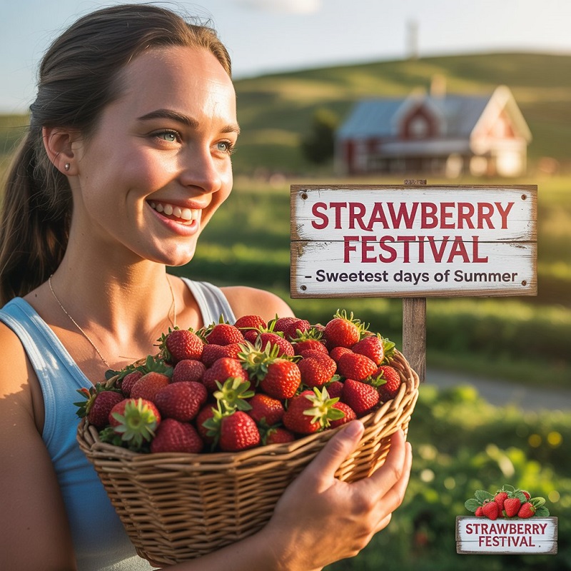Locally grown organic strawberries