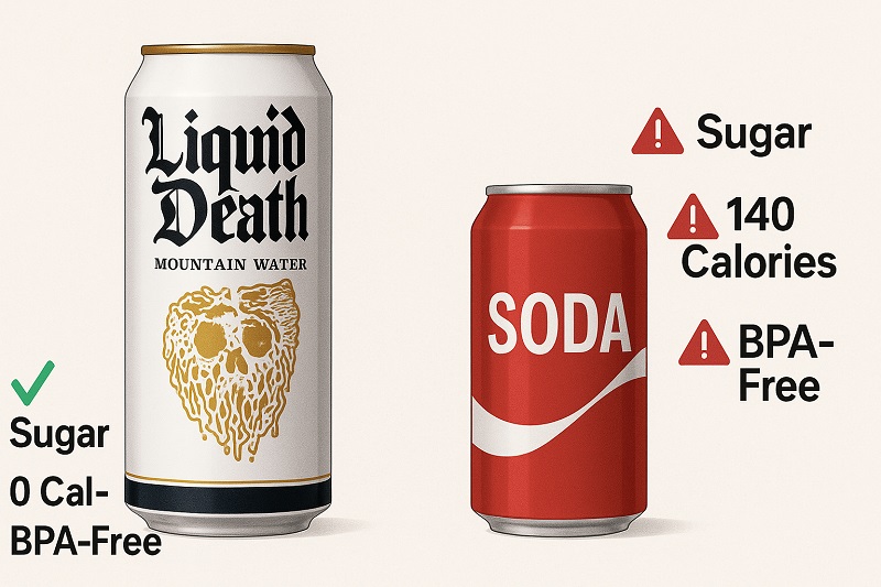 Morte líquida em comparação com refrigerante - é a escolha mais saudável de hidratação?