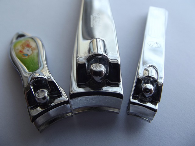 High-resolution close-up of the cutting edge of a Japanese nail clipper blade.