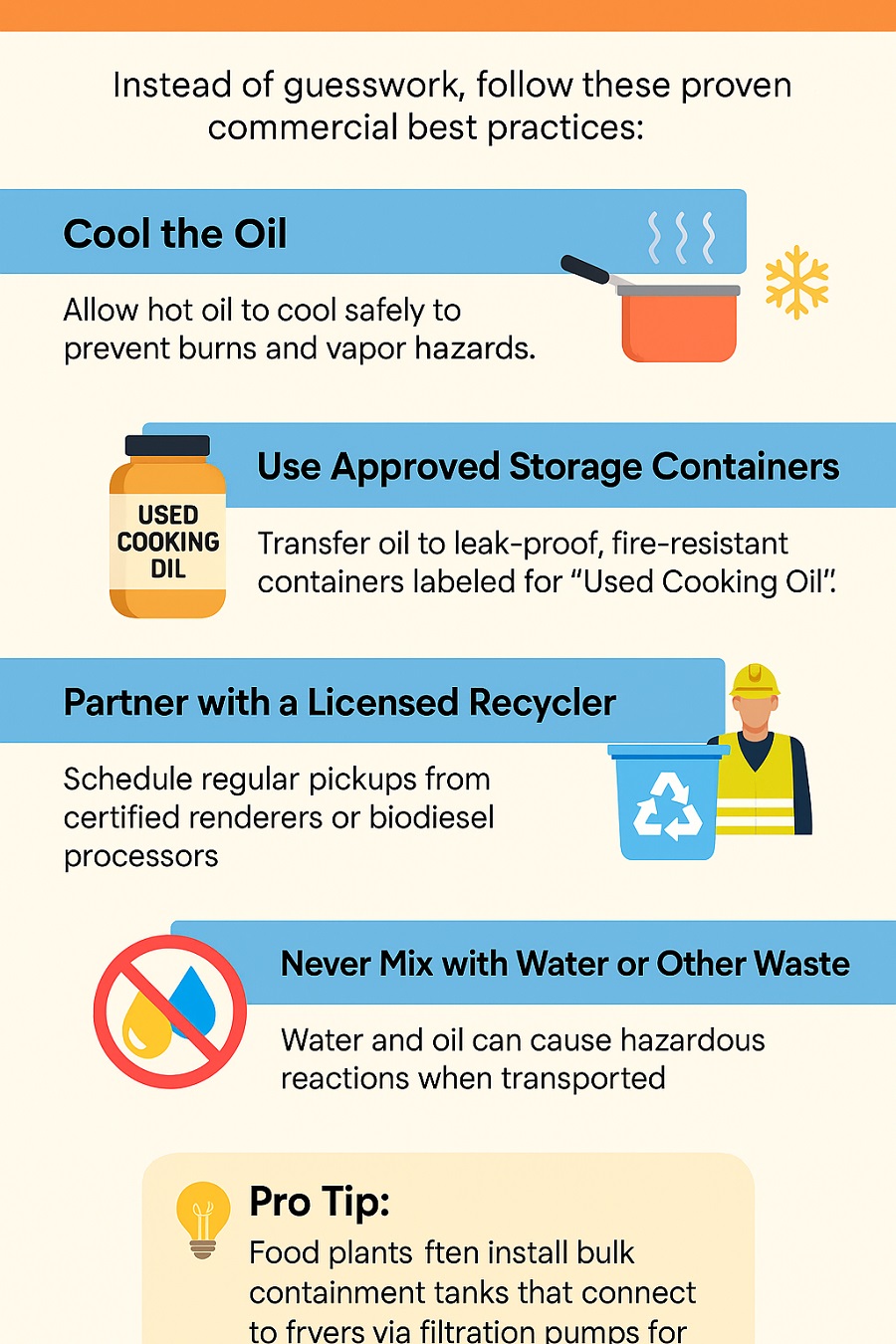infographic of Approved Methods to Dispose of Used Cooking Oil