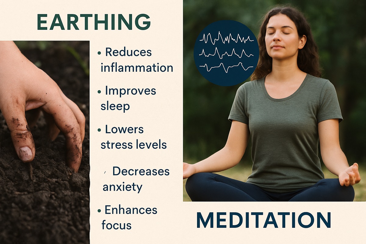 Scientific evidence supporting natural healing practices like earthing and meditation