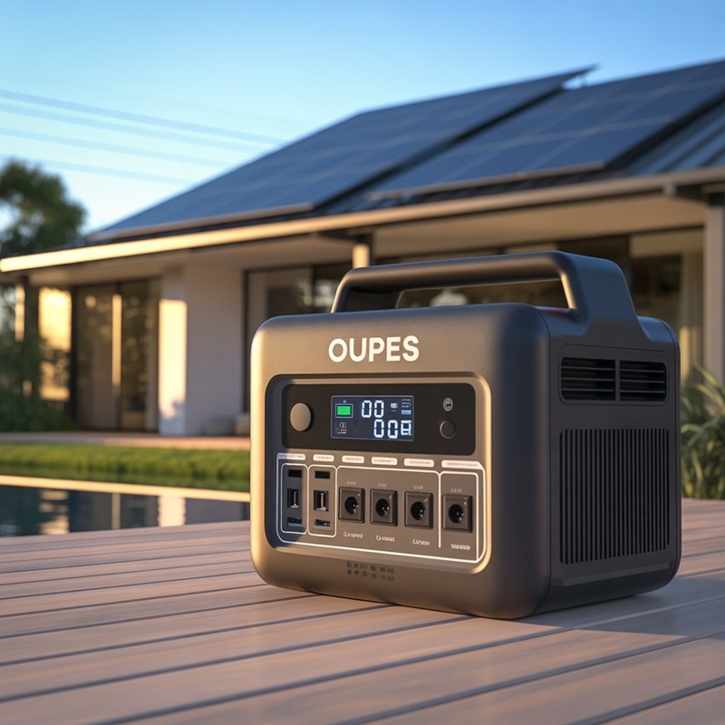 a sleek modern solar generator branded
