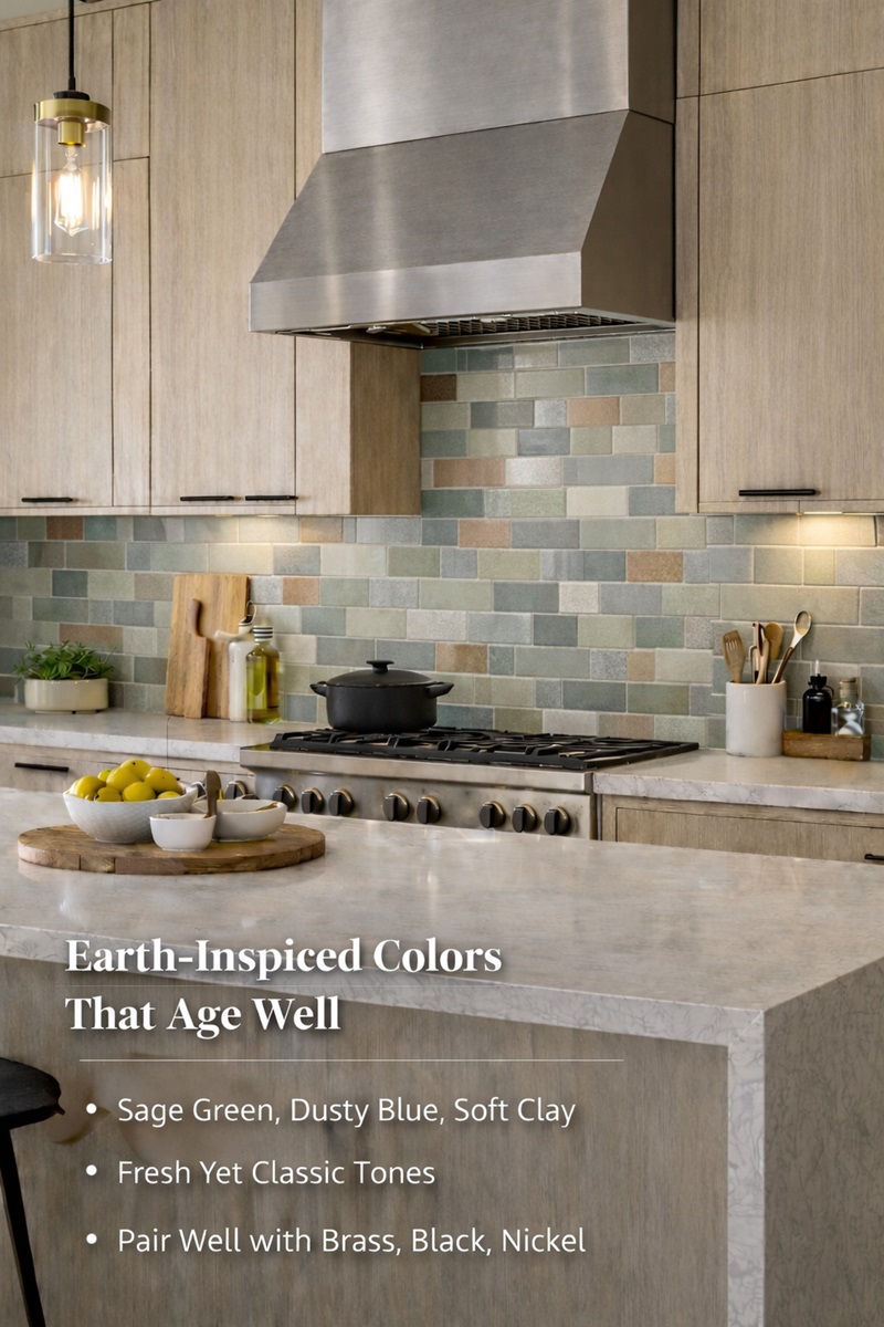 Glass Tile Backsplashes with Mixed Finishes