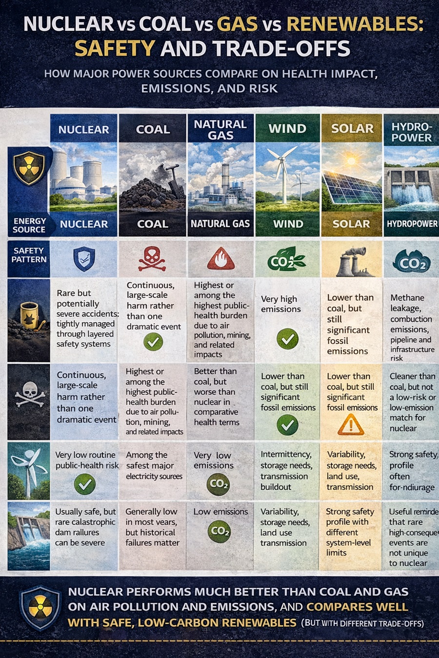How Nuclear Compares With Coal, Gas, and Renewables